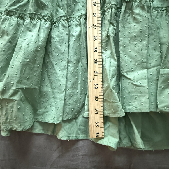 Eloquii Short Sleeve Mini Dress Tiered 14/16 Green Dot New - Picture 7 of 8